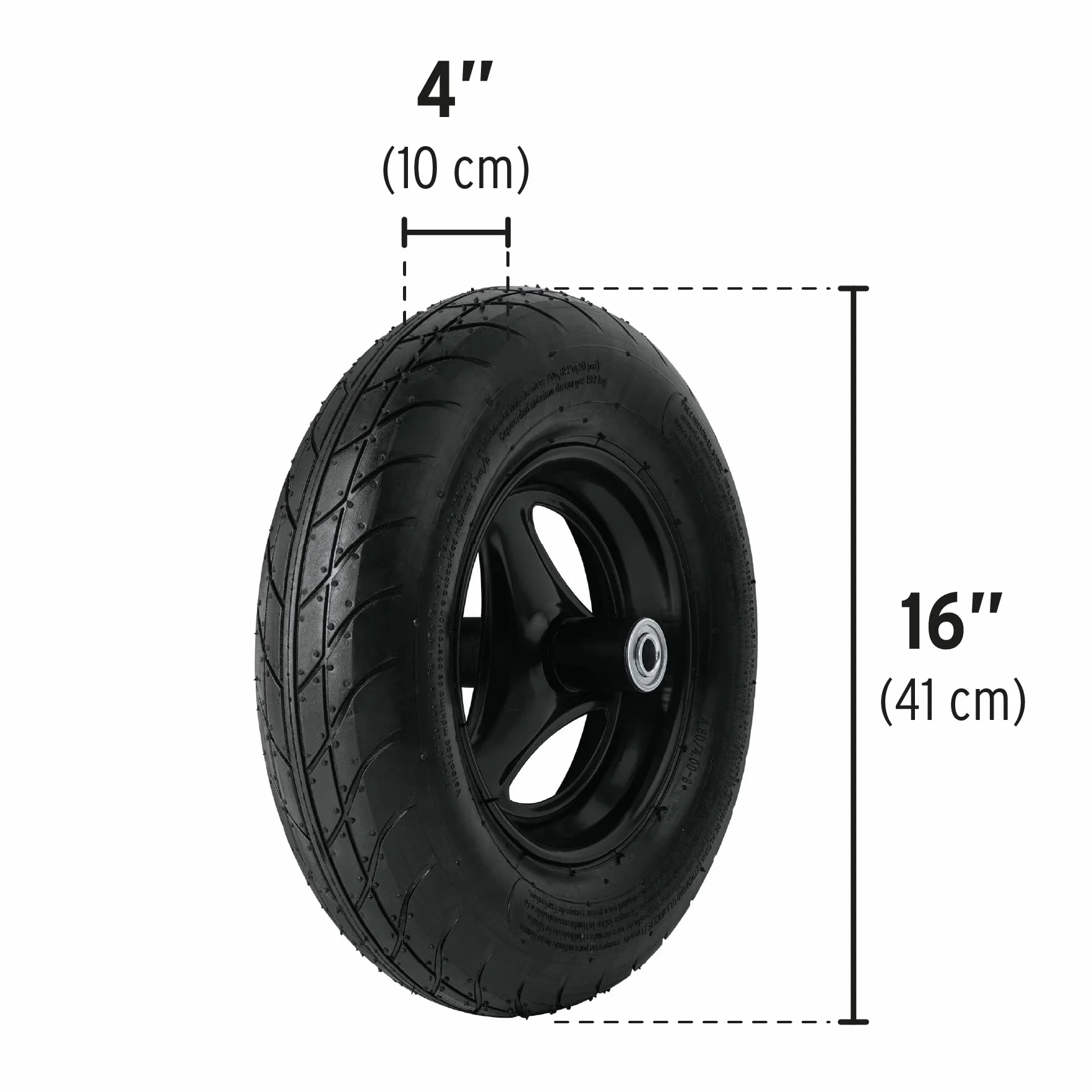 Carretilla plástica con doble llanta neumática - 175 l