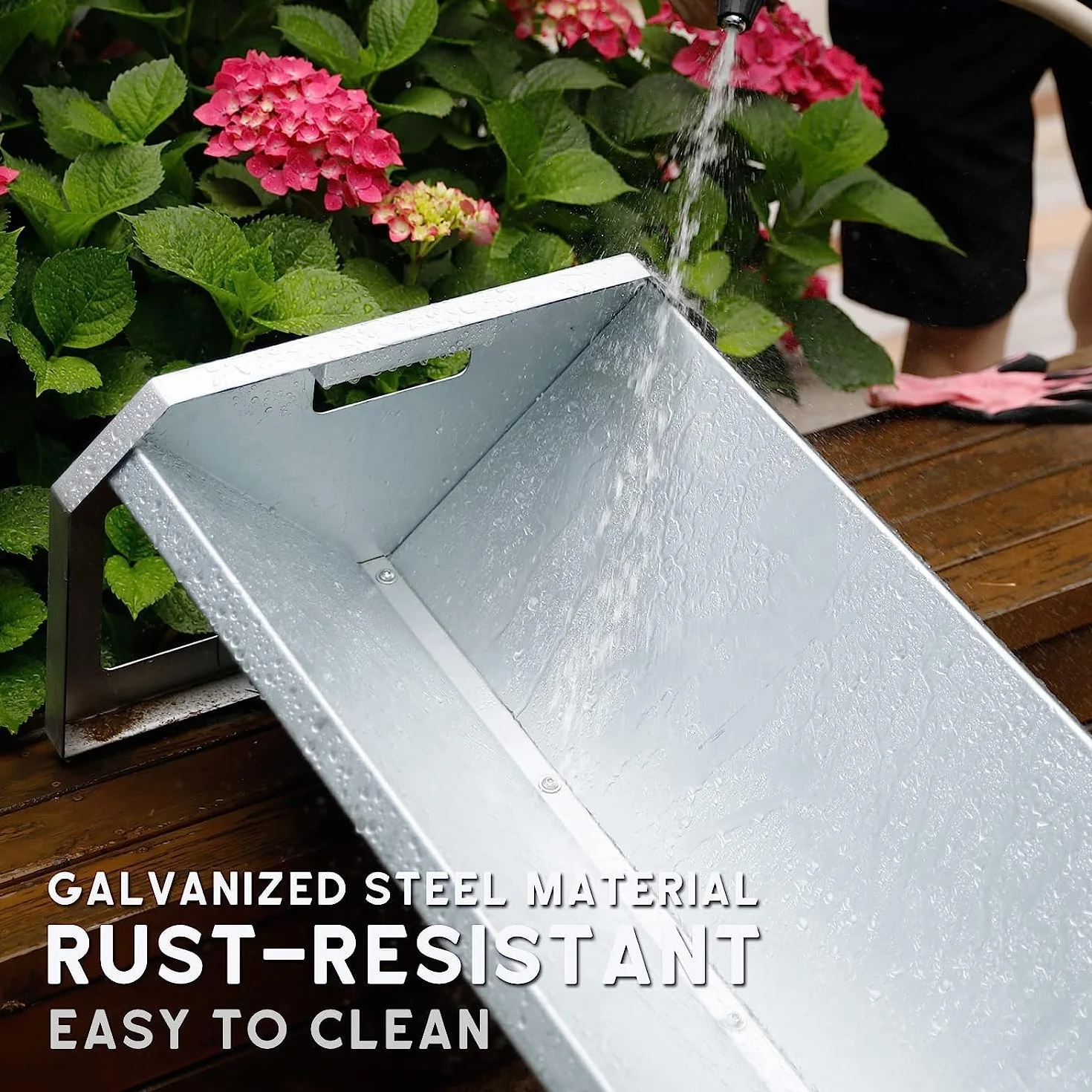 Comedero portátil de Acero galvanizado de 114,3 cm de Largo, Resistente, de Gran Capacidad, fácil de Limpiar, para terneros, ovejas, Caballos, Alpacas y Cabras