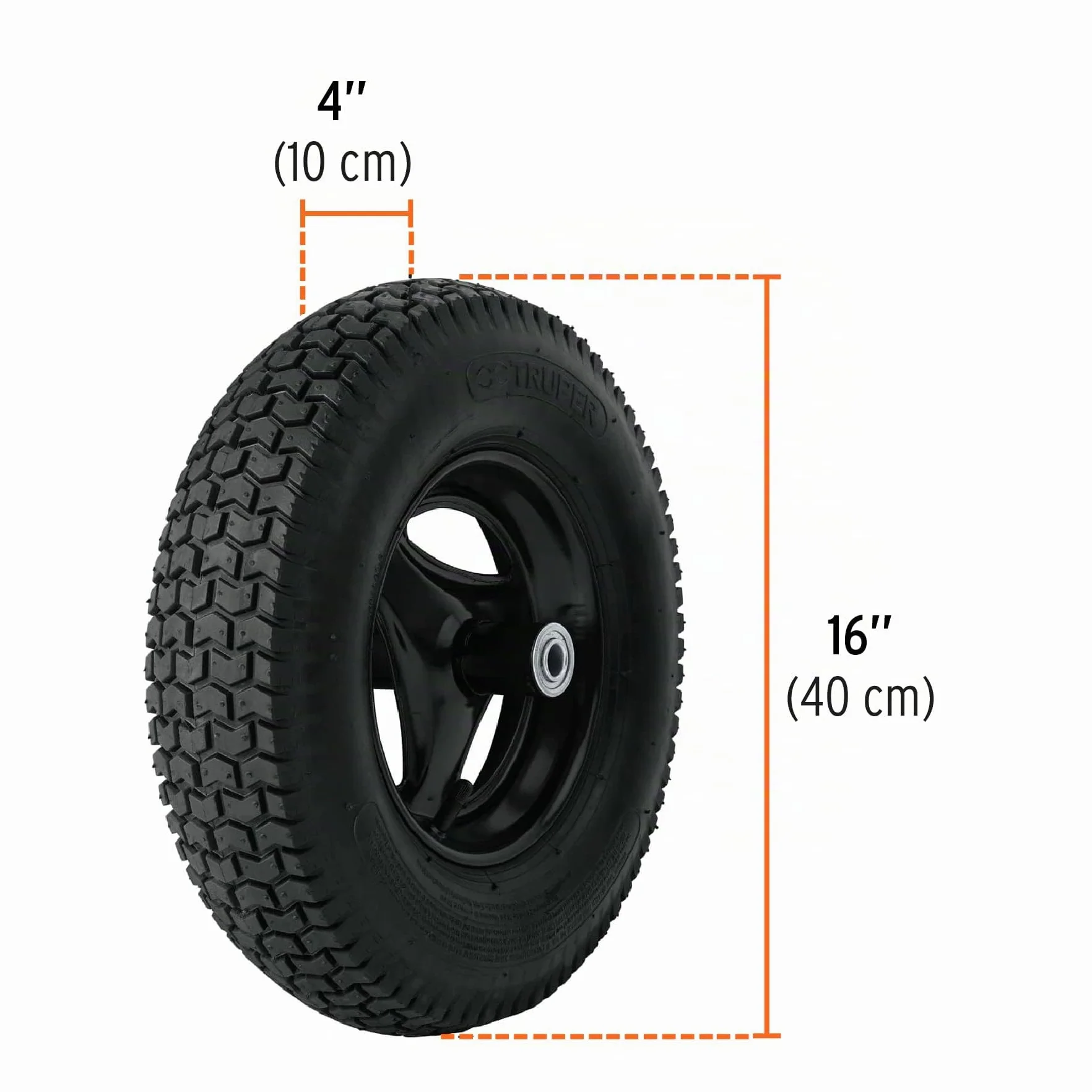 Truper CAT-60PL Carretilla de plástico, 1,8 m, ruedas knobby, 40,6 x 10,2 cm