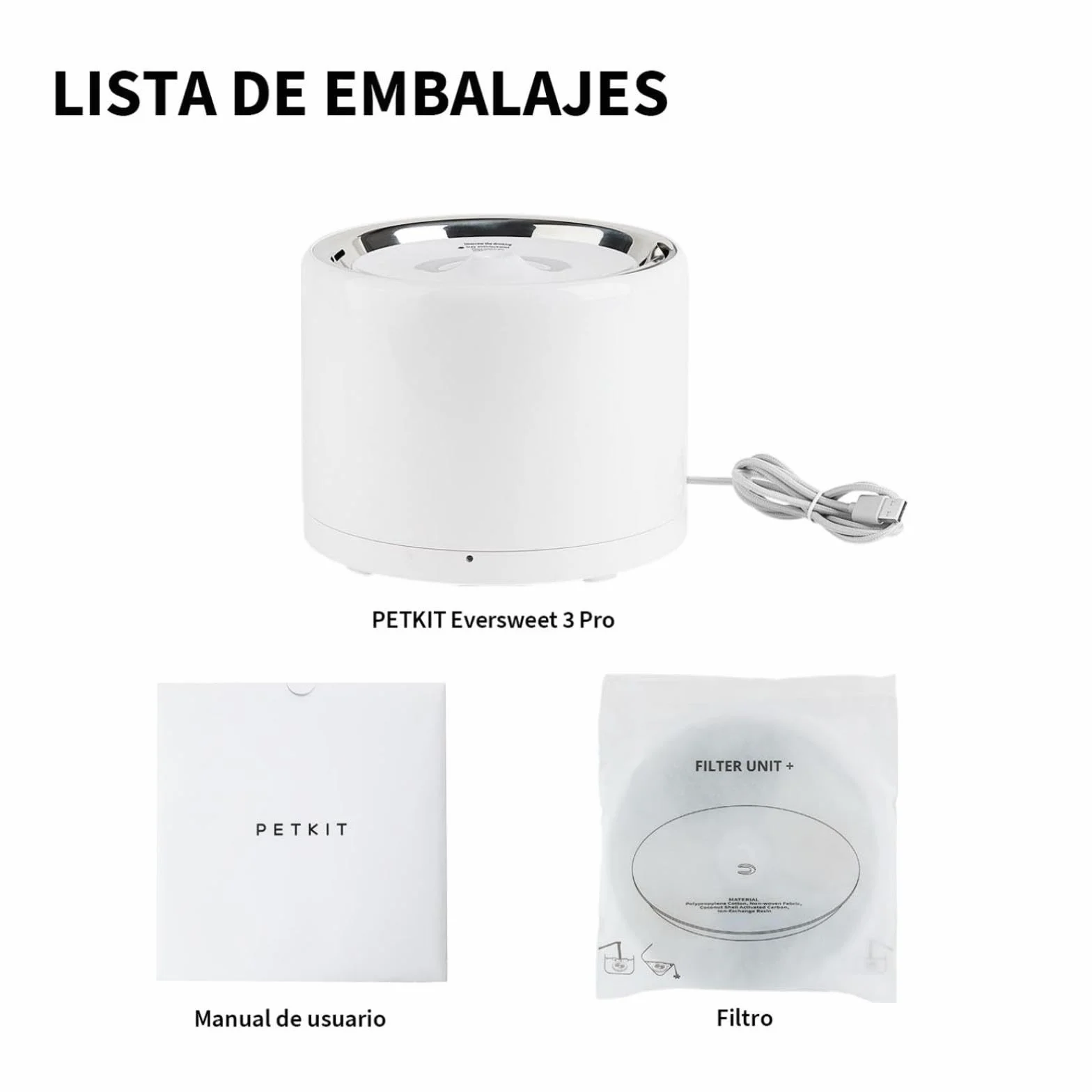 PETKIT EVERSWEET Fuente para Gatos, Acero Inoxidable, Bomba Inalámbrica, Control de App, 1.8L Bebedero Gatos/Perros, Ultrasilencioso, Filtro Triple, 3 Flujos de Agua, no es Fácil de Retener Bacterias