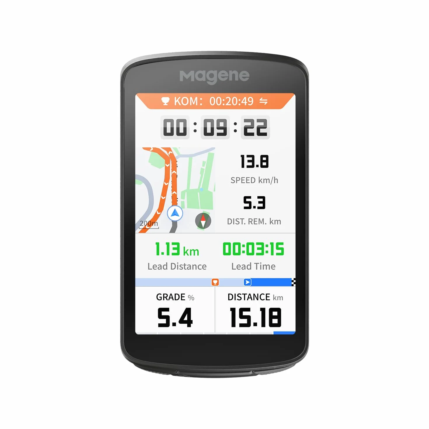 Magene C706 GPS Ciclocomputador con Navegación por Mapas, Pantalla Táctil a Color de 3,3", Doble Banda
