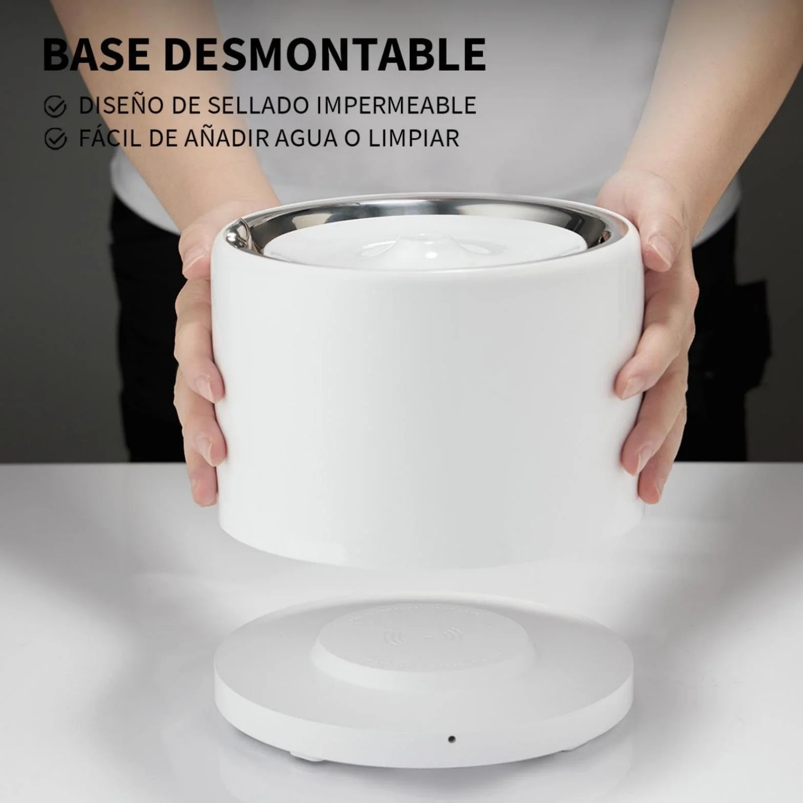 PETKIT EVERSWEET Fuente para Gatos, Acero Inoxidable, Bomba Inalámbrica, Control de App, 1.8L Bebedero Gatos/Perros, Ultrasilencioso, Filtro Triple, 3 Flujos de Agua, no es Fácil de Retener Bacterias