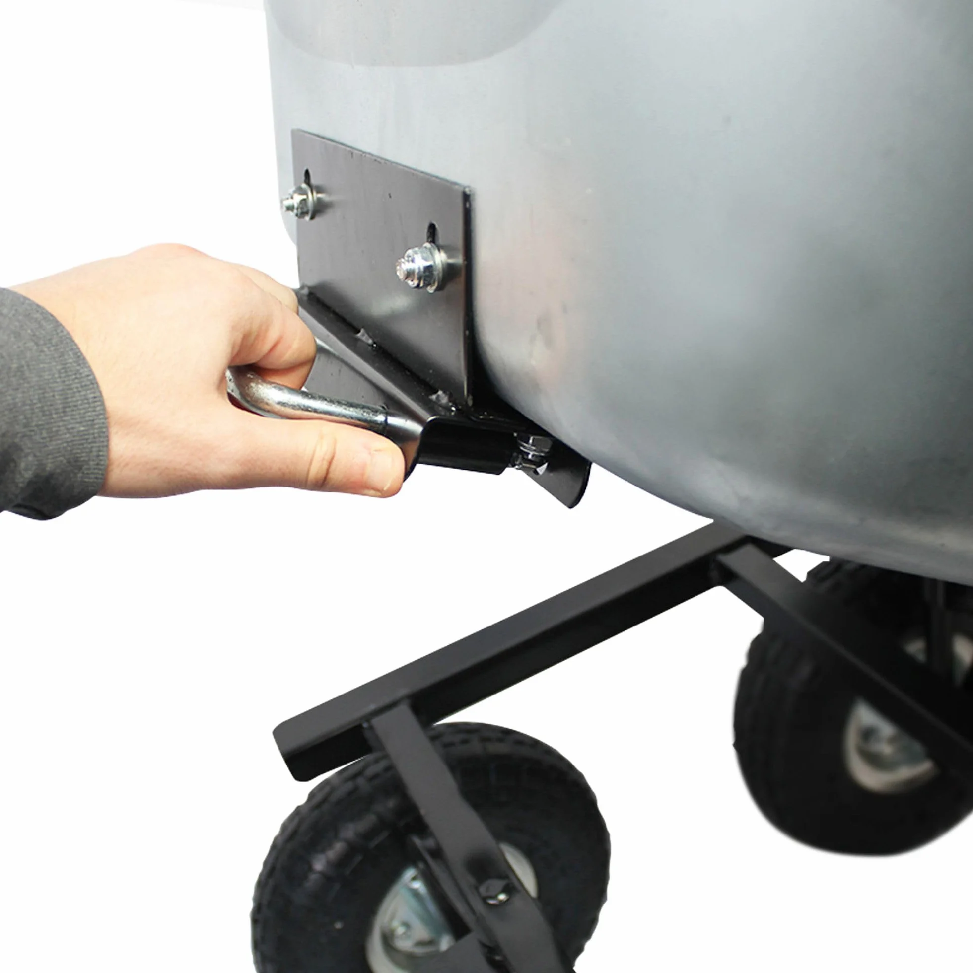 Carretilla Manual de Jardín 75L - Carrito de Jardin con cubeta basculante 4 Ruedas hinchables Ø 260 mm - Capacidad de Carga máx. 250 KG - Mango Largo - 86 x 60,5 CM - Metal galvanizado