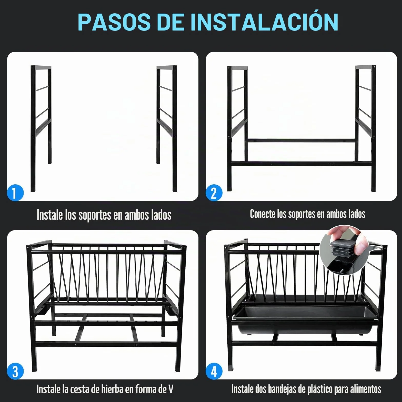 Comederos De Cabra 2 En 1 para Comederos Minerales para Ganado con Acero Metálico y Bandeja De Alimentación Más Profunda para Cabras, Ovejas, Caballos, Burros y Cobertizos para Ovejas