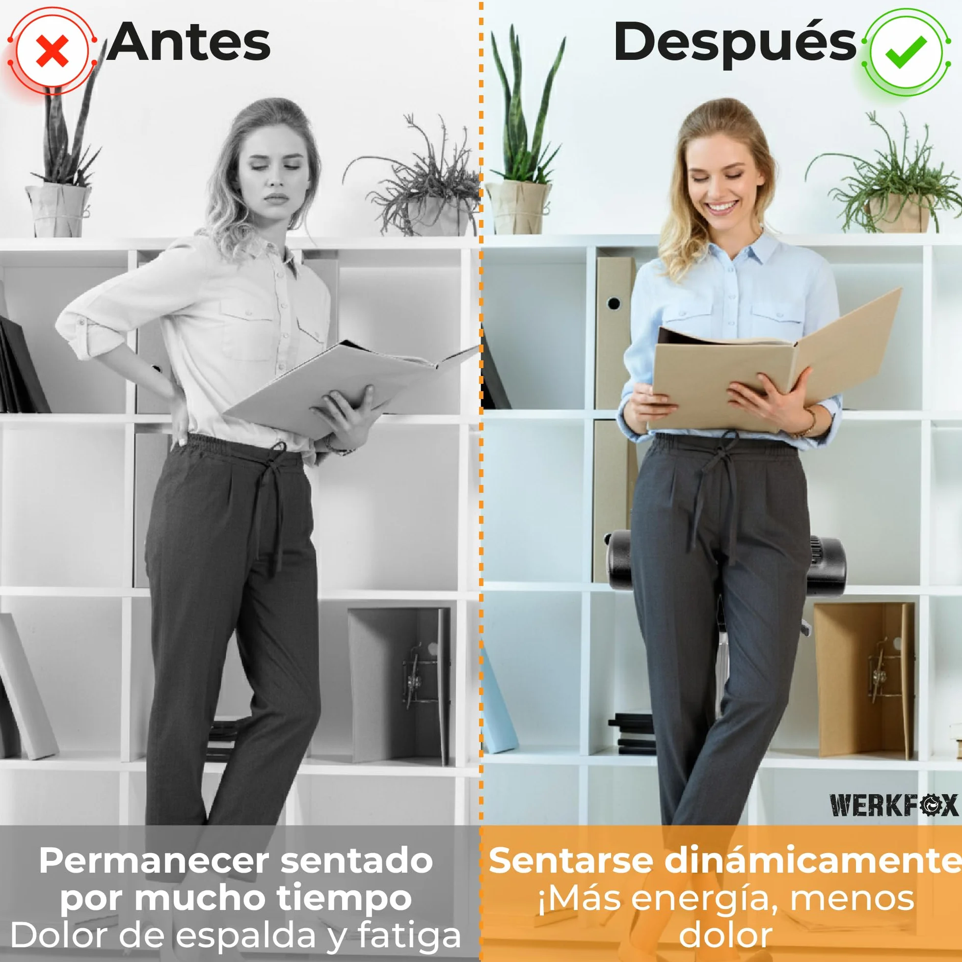 Taburete ergonómico de altura ajustable para taller, oficina e industria