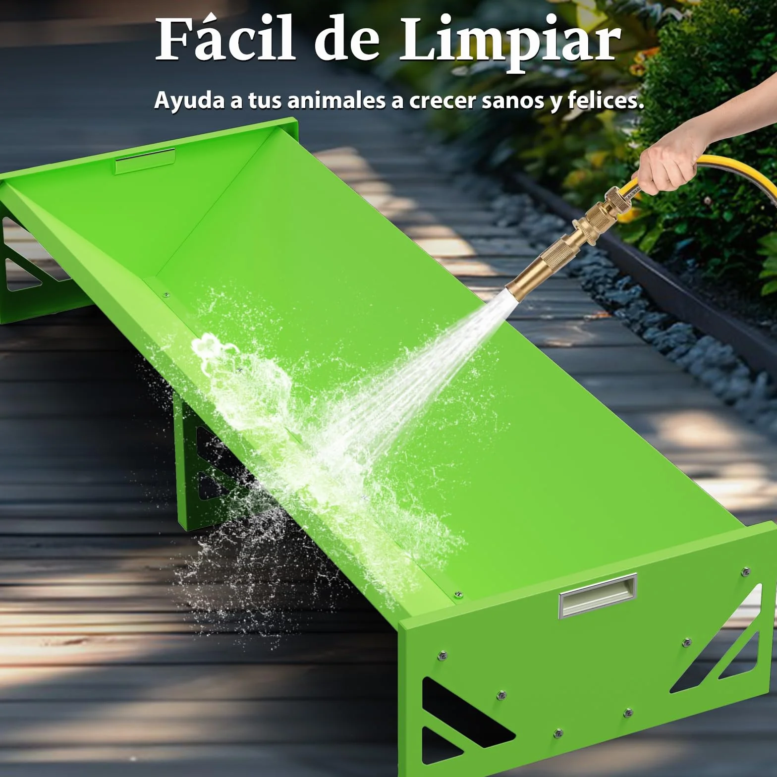 Alimentador De Cabra, Acero Galvanizado, Alimentador De Vivo Resistente De Gran Capacidad, PortáTil, Para Granjas De Alpacas, Calves, Ovejas, Caballos (Verde)