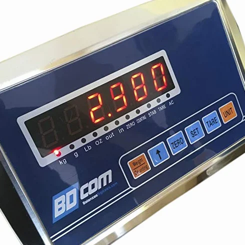 BDCOM AR-300K Báscula Industrial - 300 Kg, Plato 50x40 cm, Precisión 20g, Ideal para Almacén y Logística