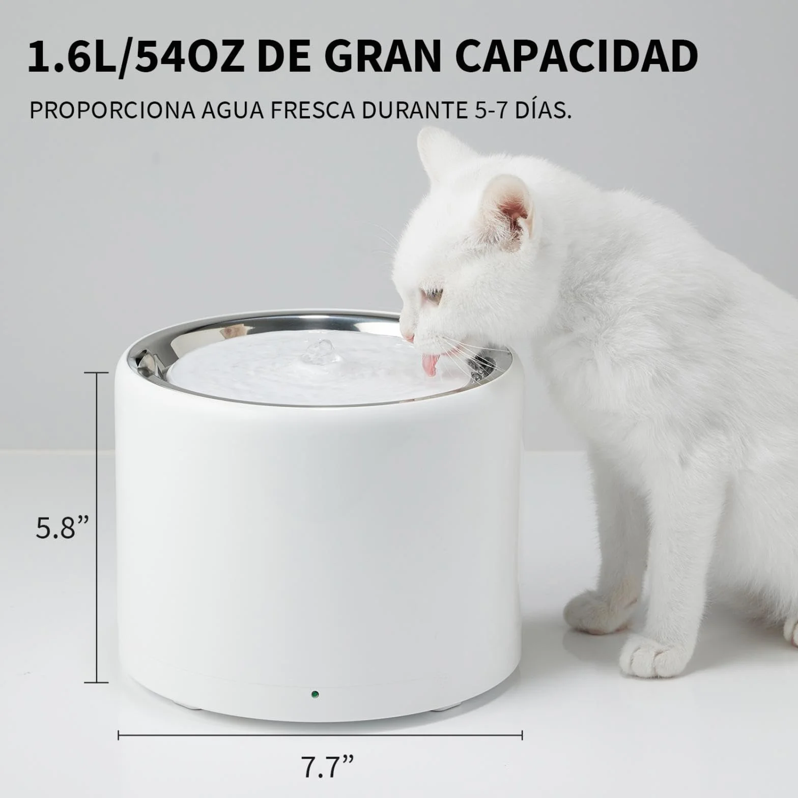 PETKIT EVERSWEET Fuente para Gatos, Acero Inoxidable, Bomba Inalámbrica, Control de App, 1.8L Bebedero Gatos/Perros, Ultrasilencioso, Filtro Triple, 3 Flujos de Agua, no es Fácil de Retener Bacterias
