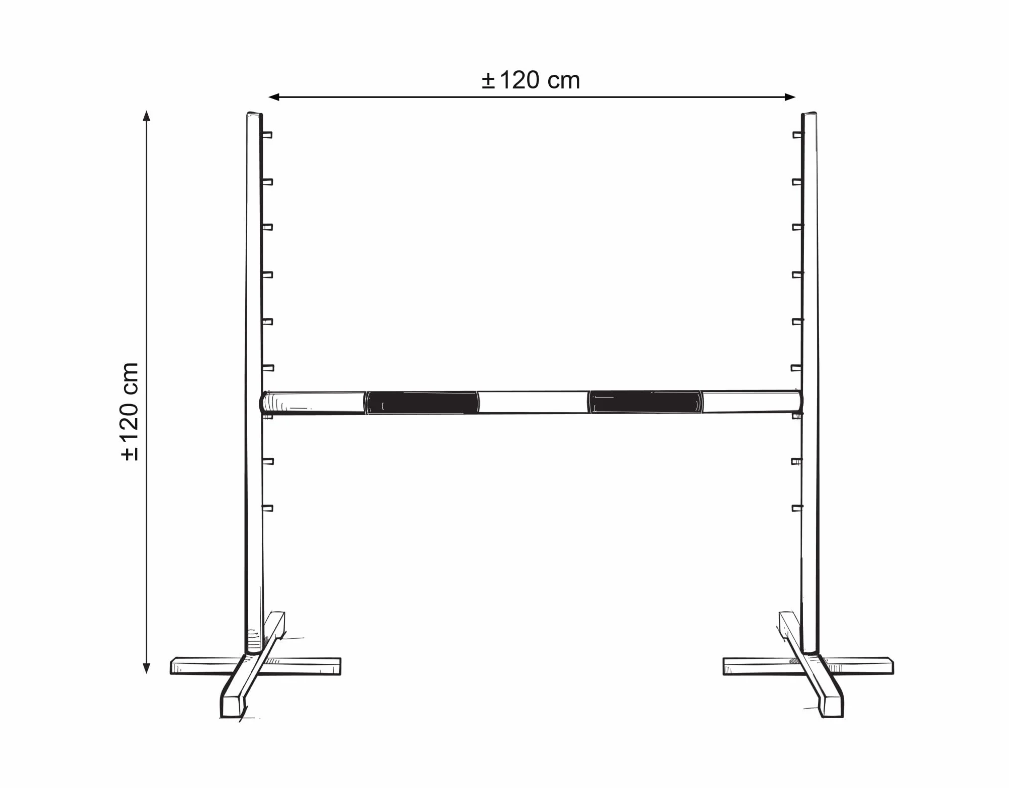 Obstáculo de salto para Hobby Horse 120 cm, 50 mm - Rosa