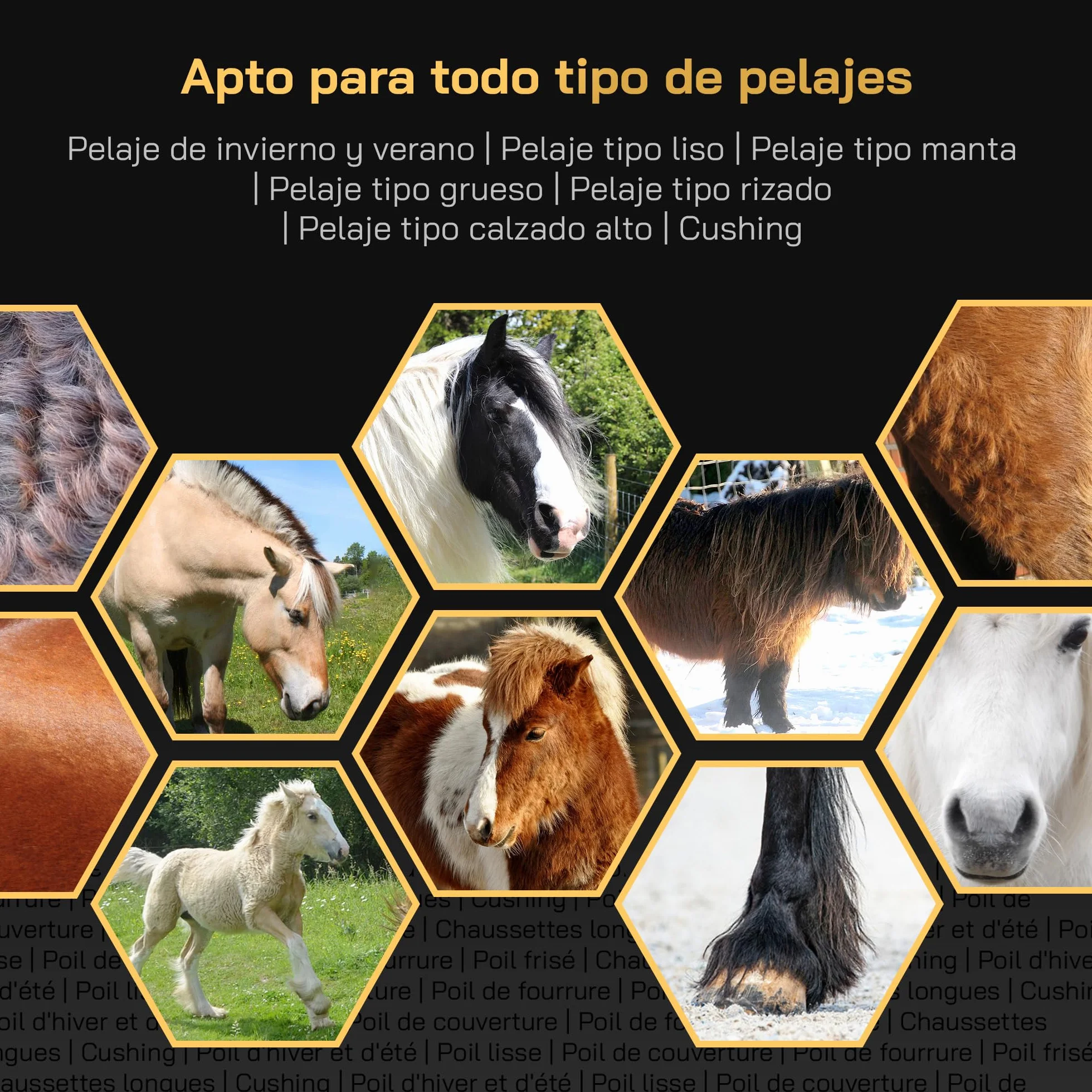 Esquiladora Caballos - Con cuchillas intercambiables – Silenciosa y de bajas vibraciones – Tranquilidad para el caballo – Adecuada para todo tipo de pelajes y partes del cuerpo