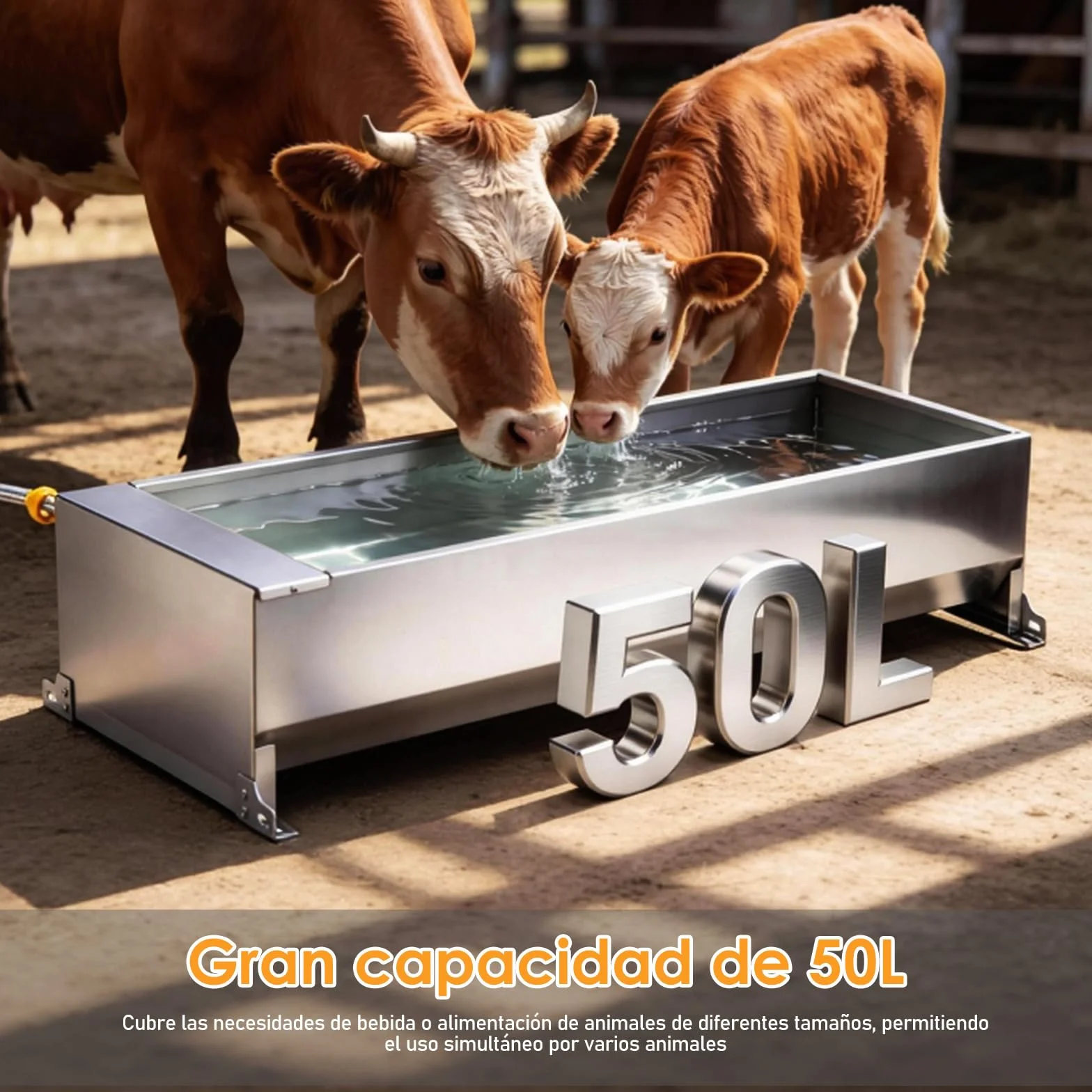 50 litros Bebedero con Válvula Flotante 1/2 Pulgada, Bebedero Automático con Kit de Conexión, Bebedero Flotante con Soportes, Bebedero para Caballos, Cabras, Ganado, Ovejas, Perros